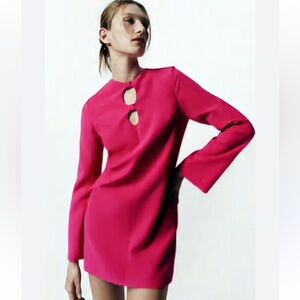 NWT Zara Fuchsia Cut Out Dress